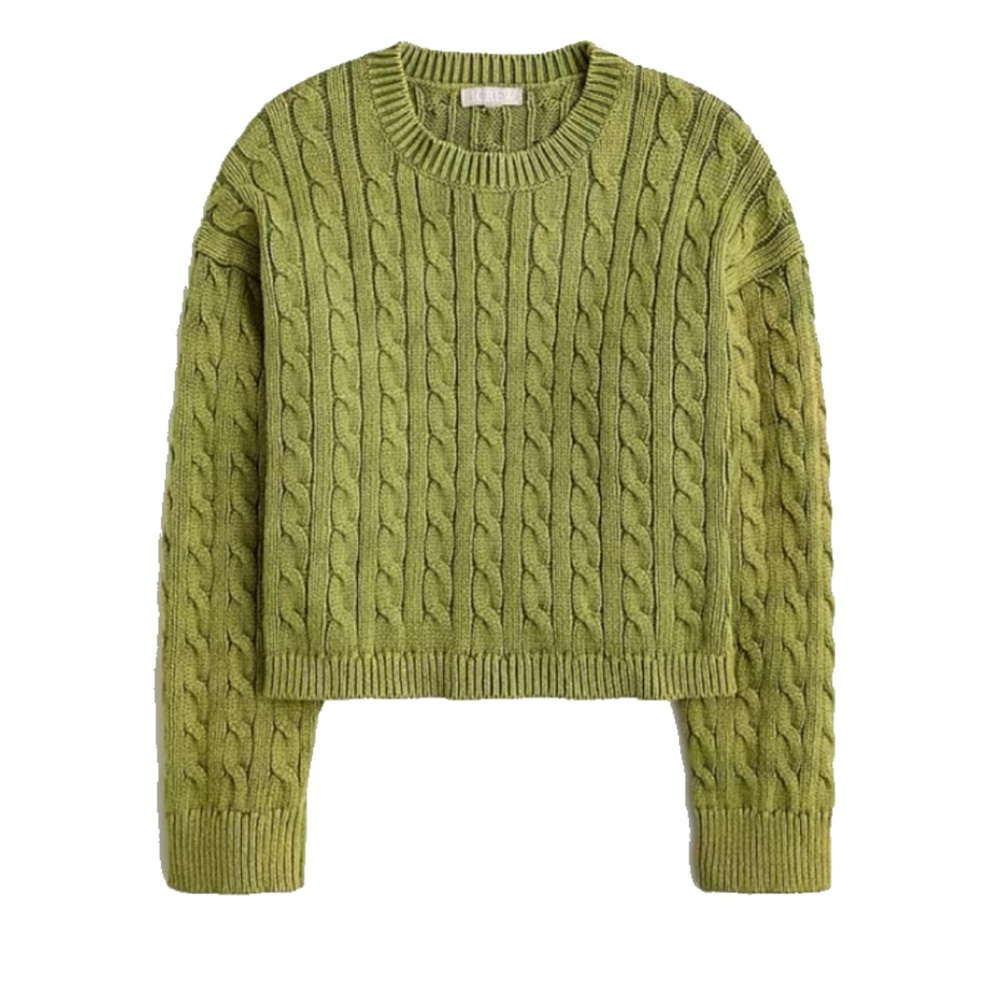 J. Crew Olive Cable Knit Sweater